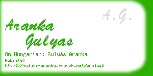 aranka gulyas business card