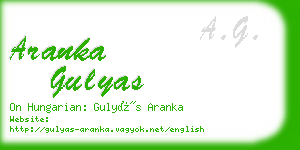 aranka gulyas business card